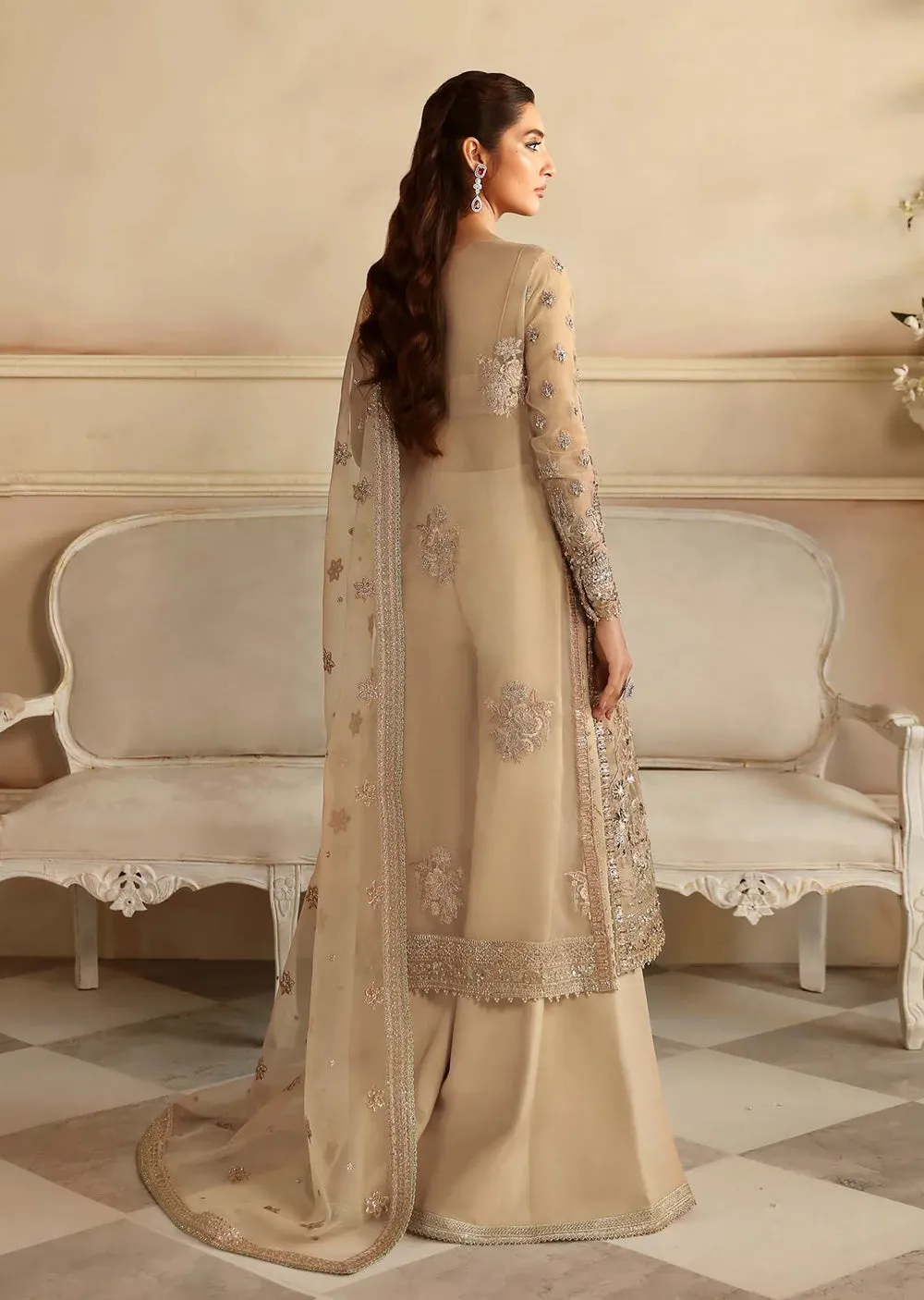 AKB-1544 - Nacar - Unstitched - Aleia Luxury Formals by Akbar Aslam 2024
