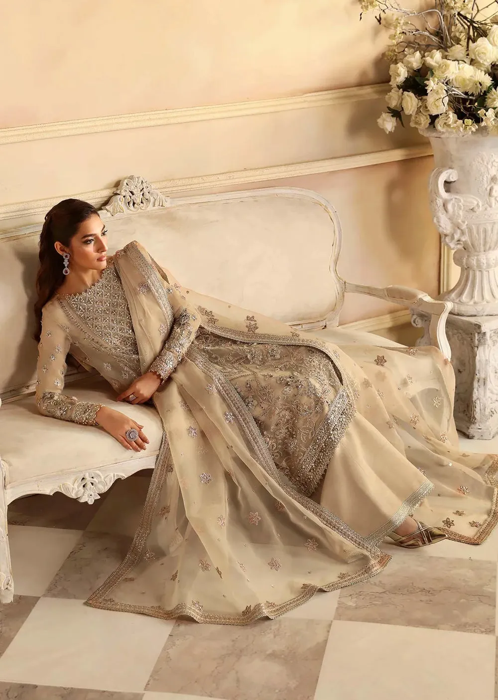 AKB-1544 - Nacar - Unstitched - Aleia Luxury Formals by Akbar Aslam 2024