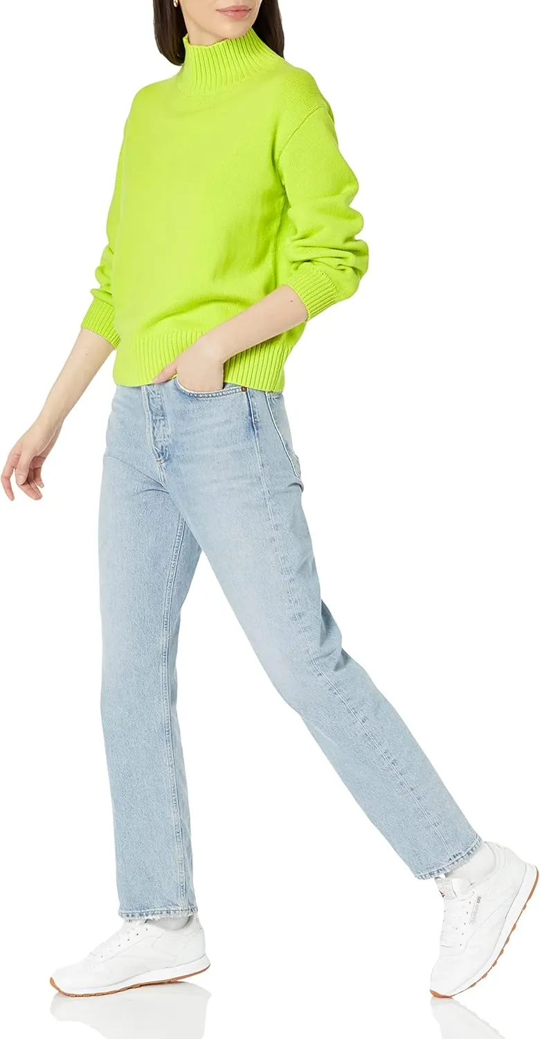 Amazon Essentials Women's Pull-Over Cotton Sweaters, Funnel-Neck, Available in Plus Size