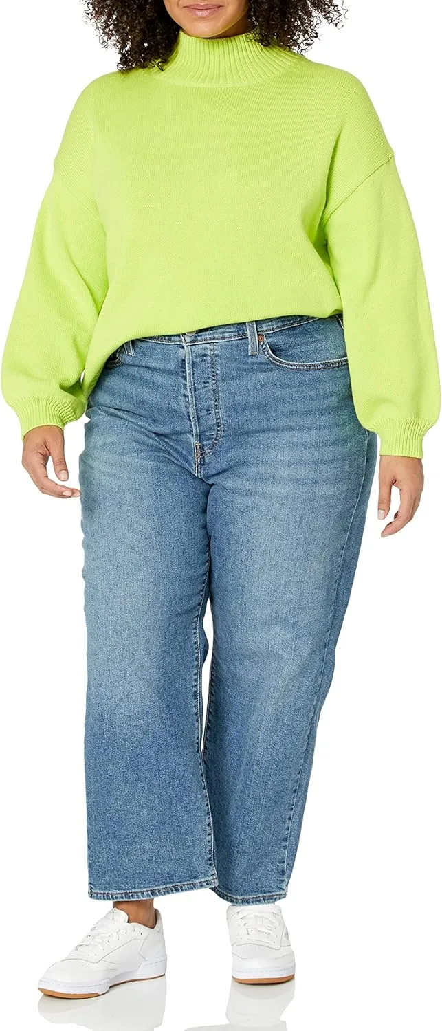 Amazon Essentials Women's Pull-Over Cotton Sweaters, Funnel-Neck, Available in Plus Size
