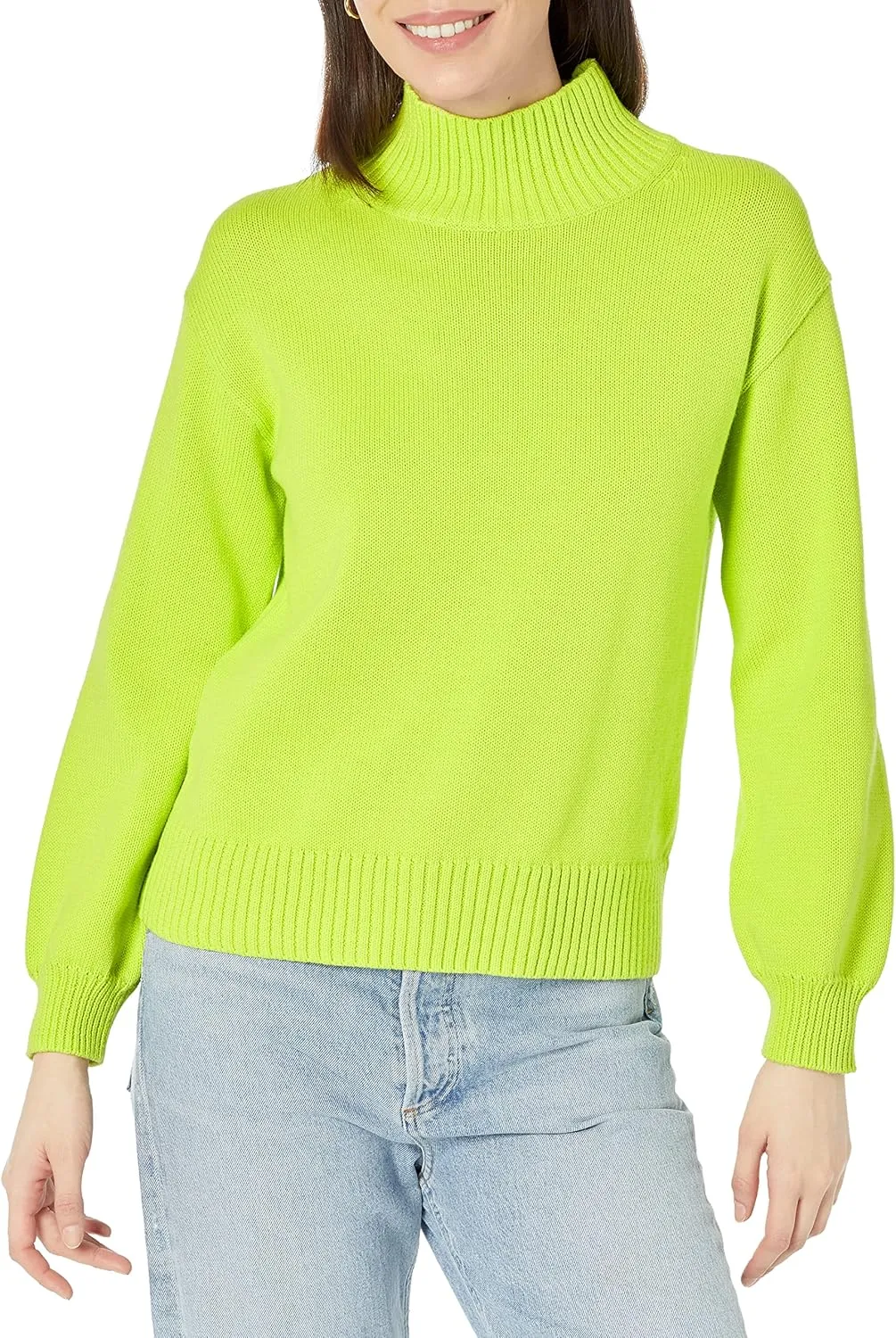 Amazon Essentials Women's Pull-Over Cotton Sweaters, Funnel-Neck, Available in Plus Size