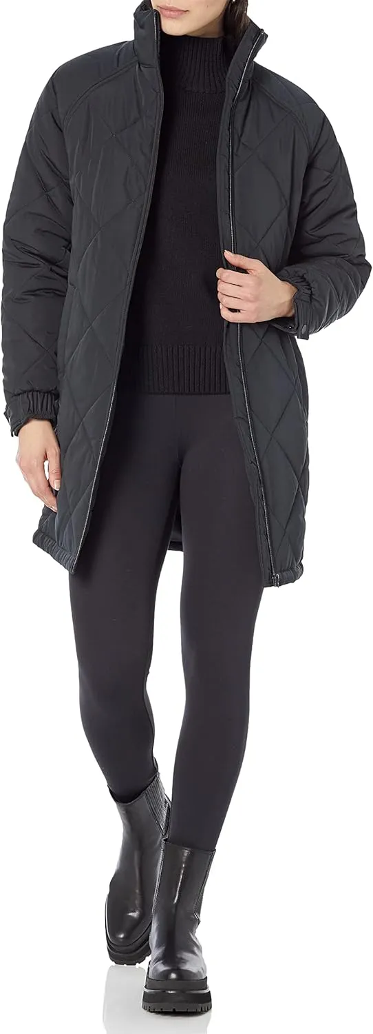 Amazon Essentials Womens Relaxed-Fit Recycled Polyester Mid Length Puffer Coat