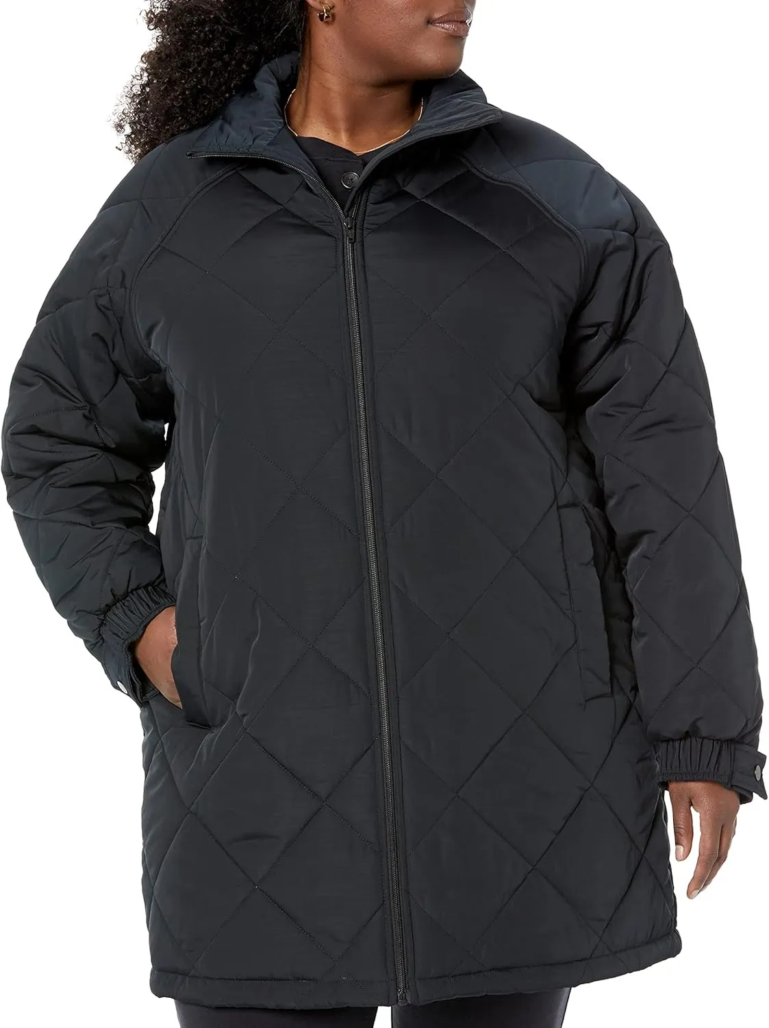Amazon Essentials Womens Relaxed-Fit Recycled Polyester Mid Length Puffer Coat
