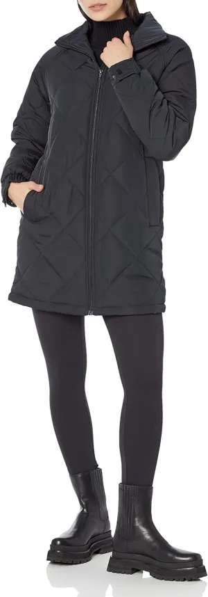 Amazon Essentials Womens Relaxed-Fit Recycled Polyester Mid Length Puffer Coat