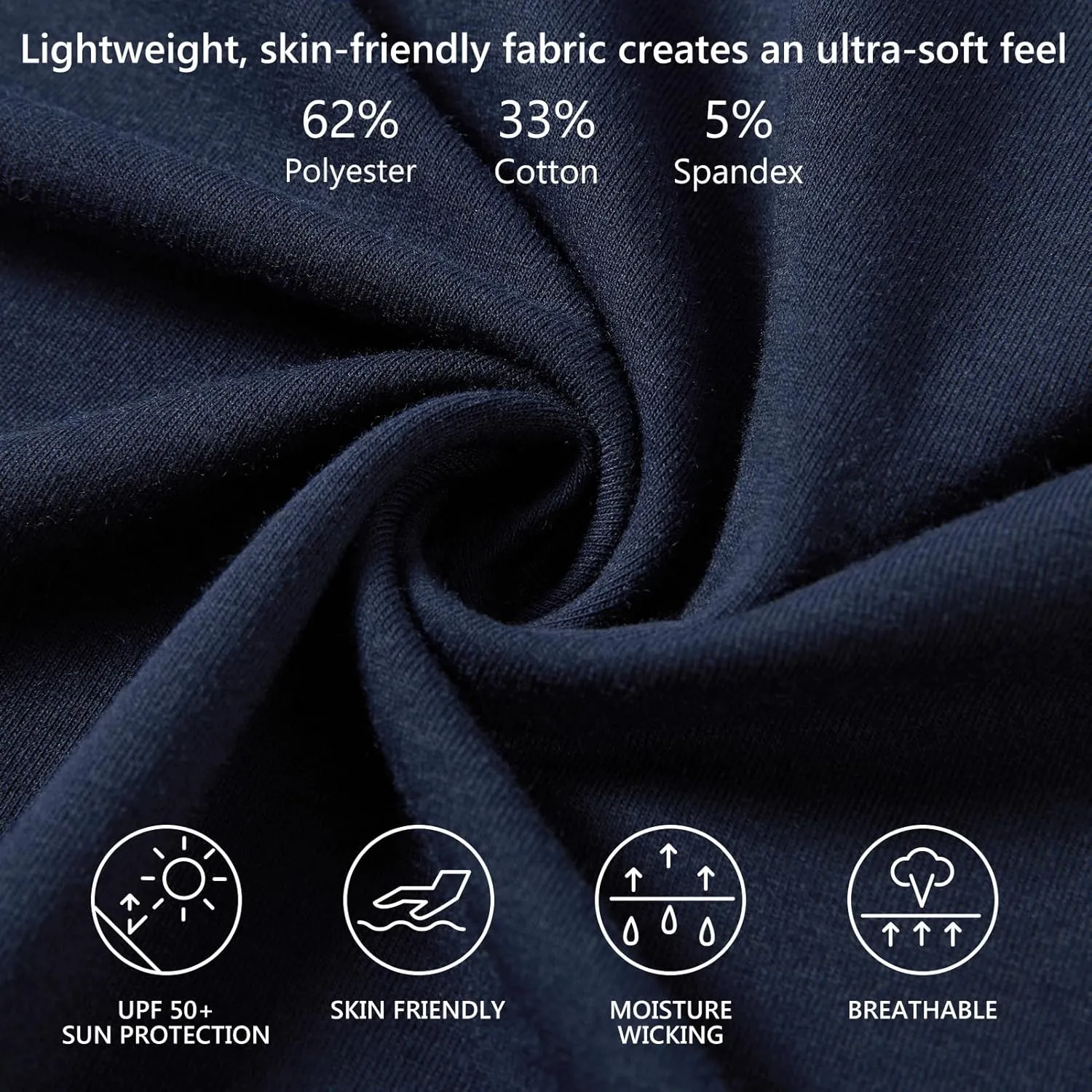 BASSDASH Men's Ultra Soft Cotton Blend UPF 50  Long Sleeve Fishing Shirt UV Sun Protection Casual Performance Tee