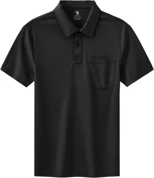 BASUDAM Men's Polo Shirts with Pocket Quick Dry Short Sleeve Active Performance