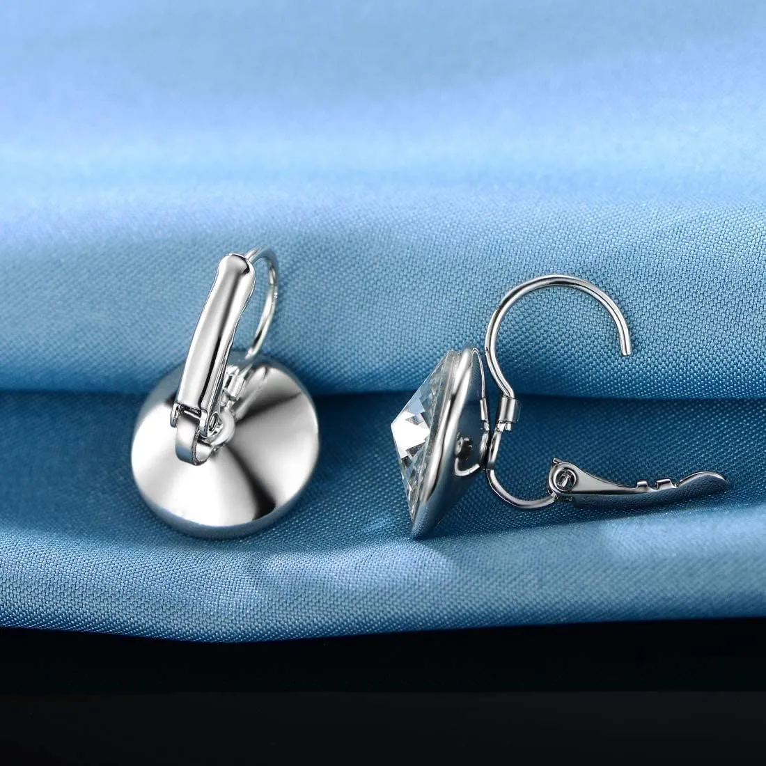 Bella Drop Earrings Crystals 18K White Gold Plated Hypoallergenic Dangle Earrings Jewelry for Women