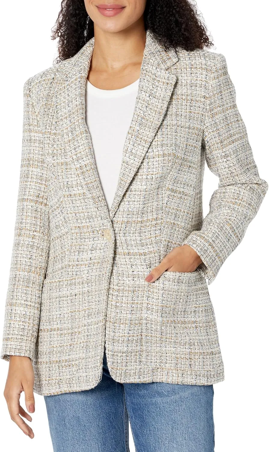 Calvin Klein Women's One Button Lux Blazer