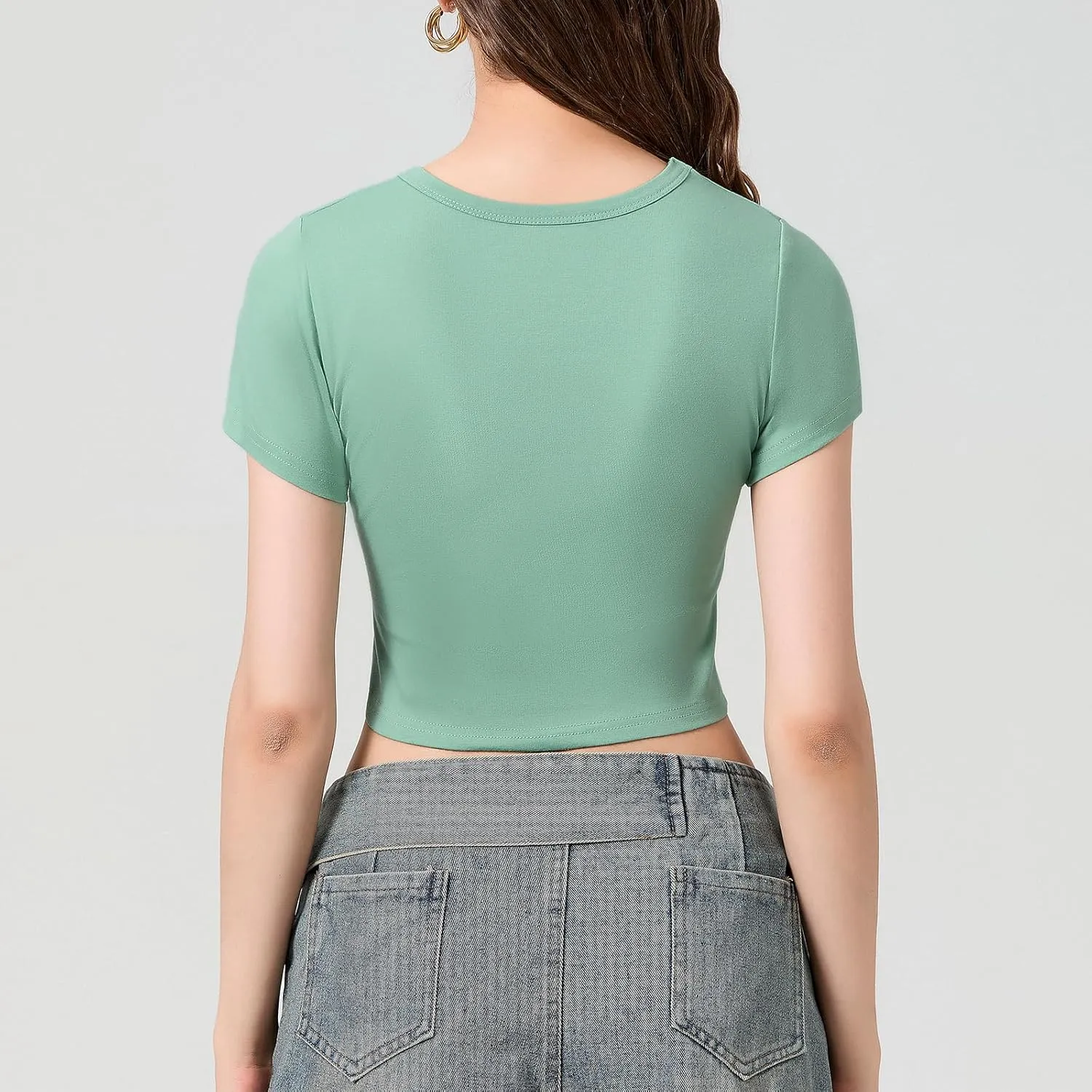 Cute Baby Tees for Women Y2K Short Sleeve T-Shirt Summer Slim Fit Round Neck Graphic Print Top 00s Retro Streetwear
