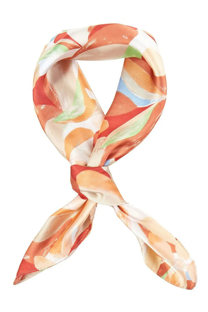 Finding Paradise Rust Square Satin Scarf