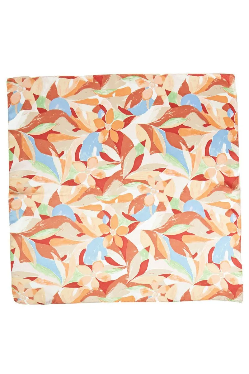 Finding Paradise Rust Square Satin Scarf
