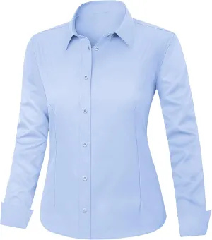 IN'VOLAND Women's Plus Size Button Down Shirts Long Sleeve Shirt Office Work Blouse Tops