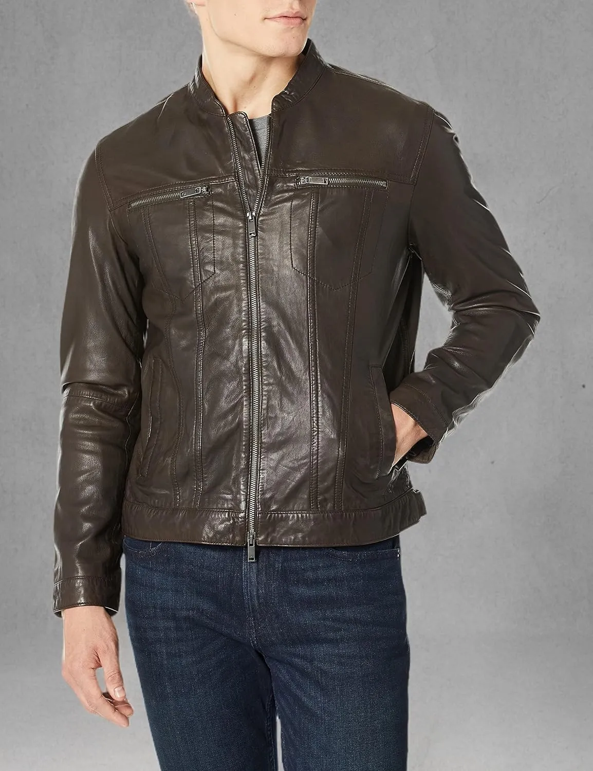 John Varvatos Star USA Men's Brando Leather Jacket