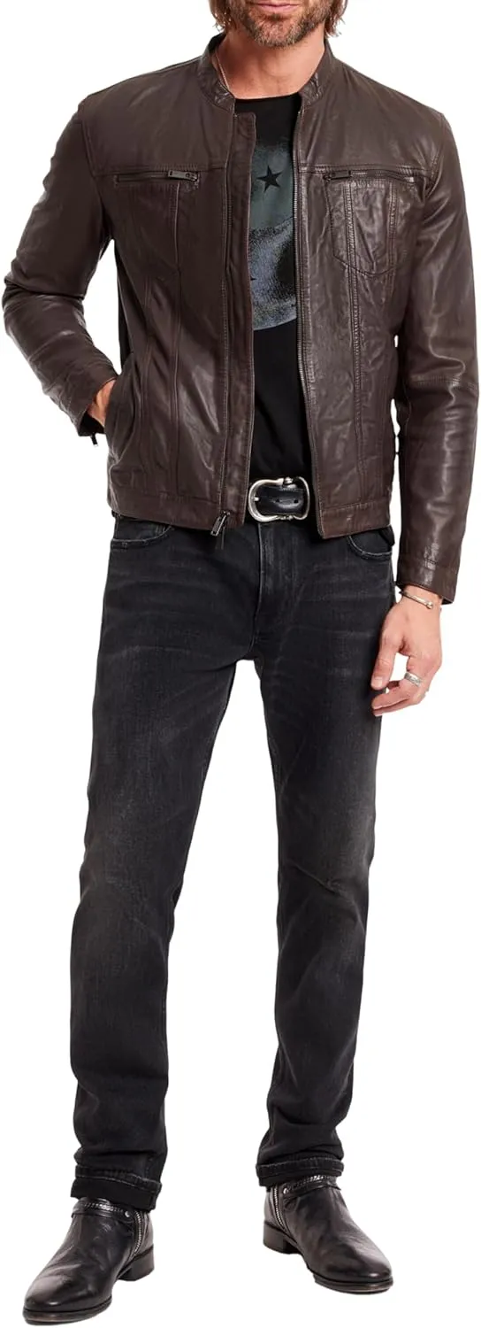 John Varvatos Star USA Men's Brando Leather Jacket