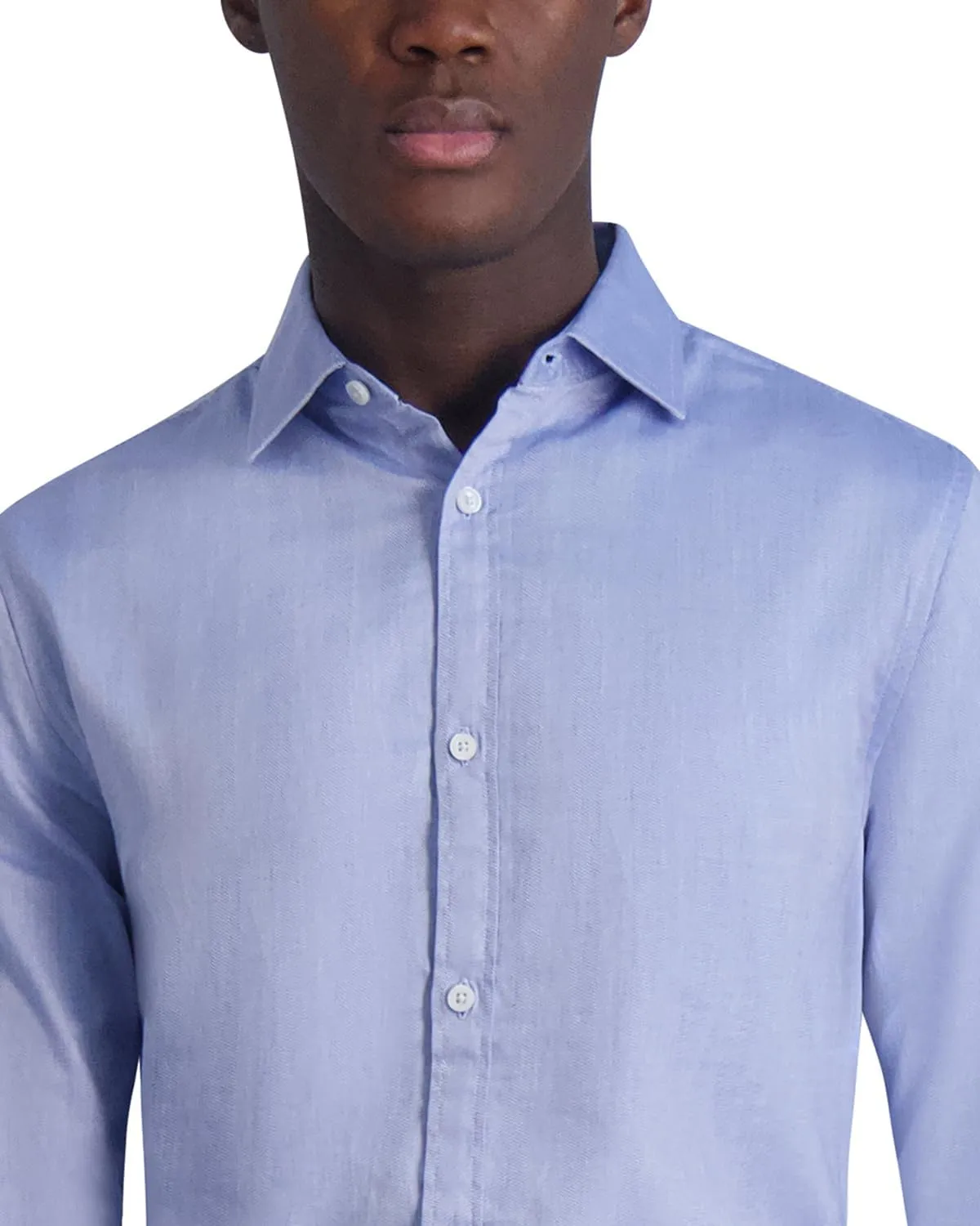 Karl Lagerfeld Paris Men's Jacquard Chevron Long Sleeve Dress Shirt