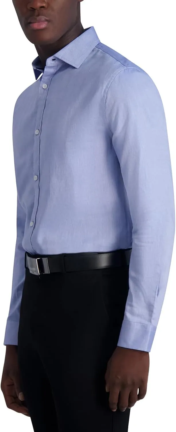 Karl Lagerfeld Paris Men's Jacquard Chevron Long Sleeve Dress Shirt