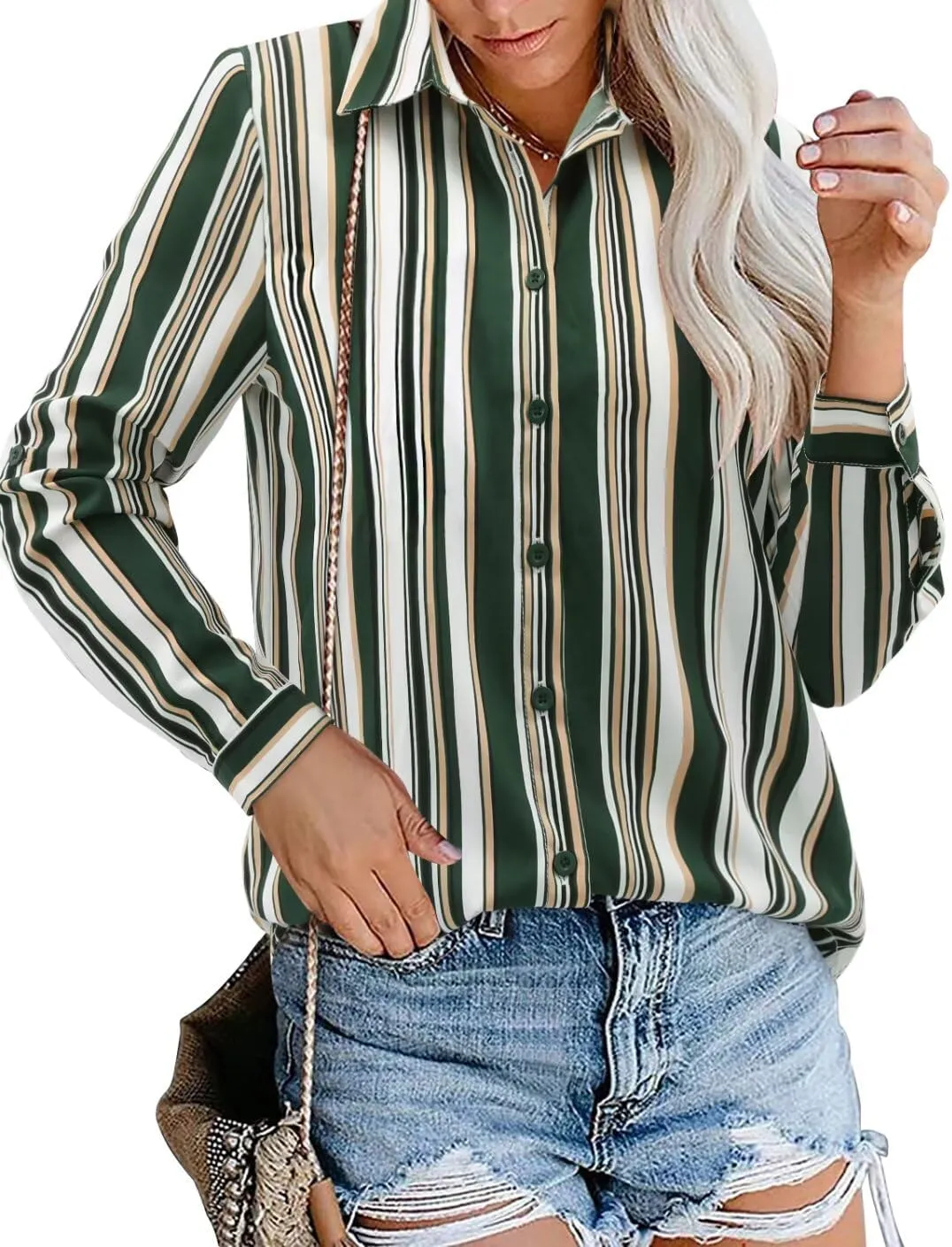 Magritta Long Sleeve Shirts for Women Fashion Button Down Blouse Tops