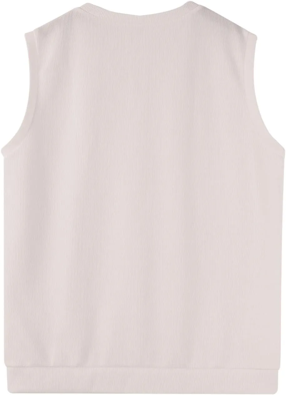 Mens Vest Casual Sleeveless Classic V Neck Knitted Pullover Sweater Comfortable Fit Lightweight Business Tank Tops