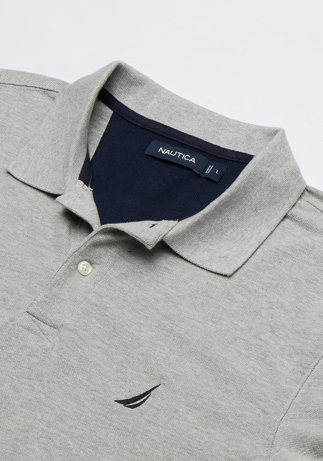 Nautica Men's Short Sleeve Solid Cotton Pique Polo Shirt