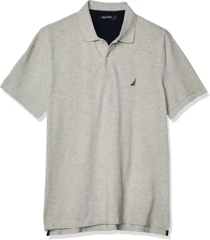 Nautica Men's Short Sleeve Solid Cotton Pique Polo Shirt