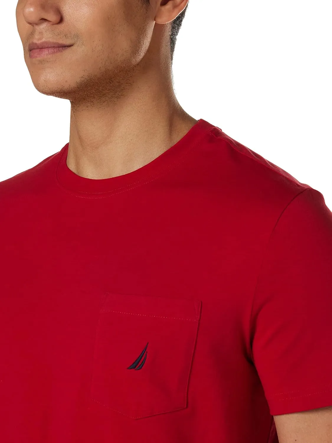 Nautica Men's Solid Crew Neck Short-Sleeve Pocket T-Shirt