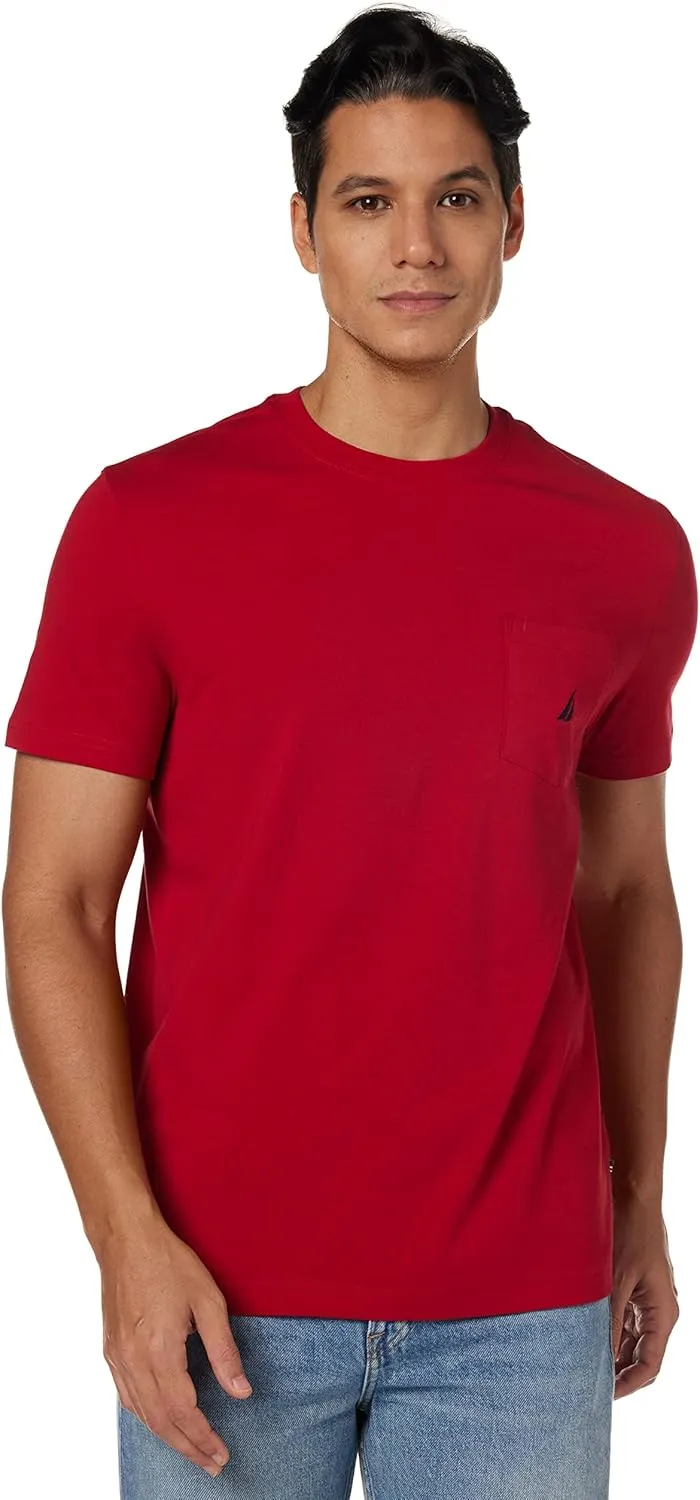 Nautica Men's Solid Crew Neck Short-Sleeve Pocket T-Shirt