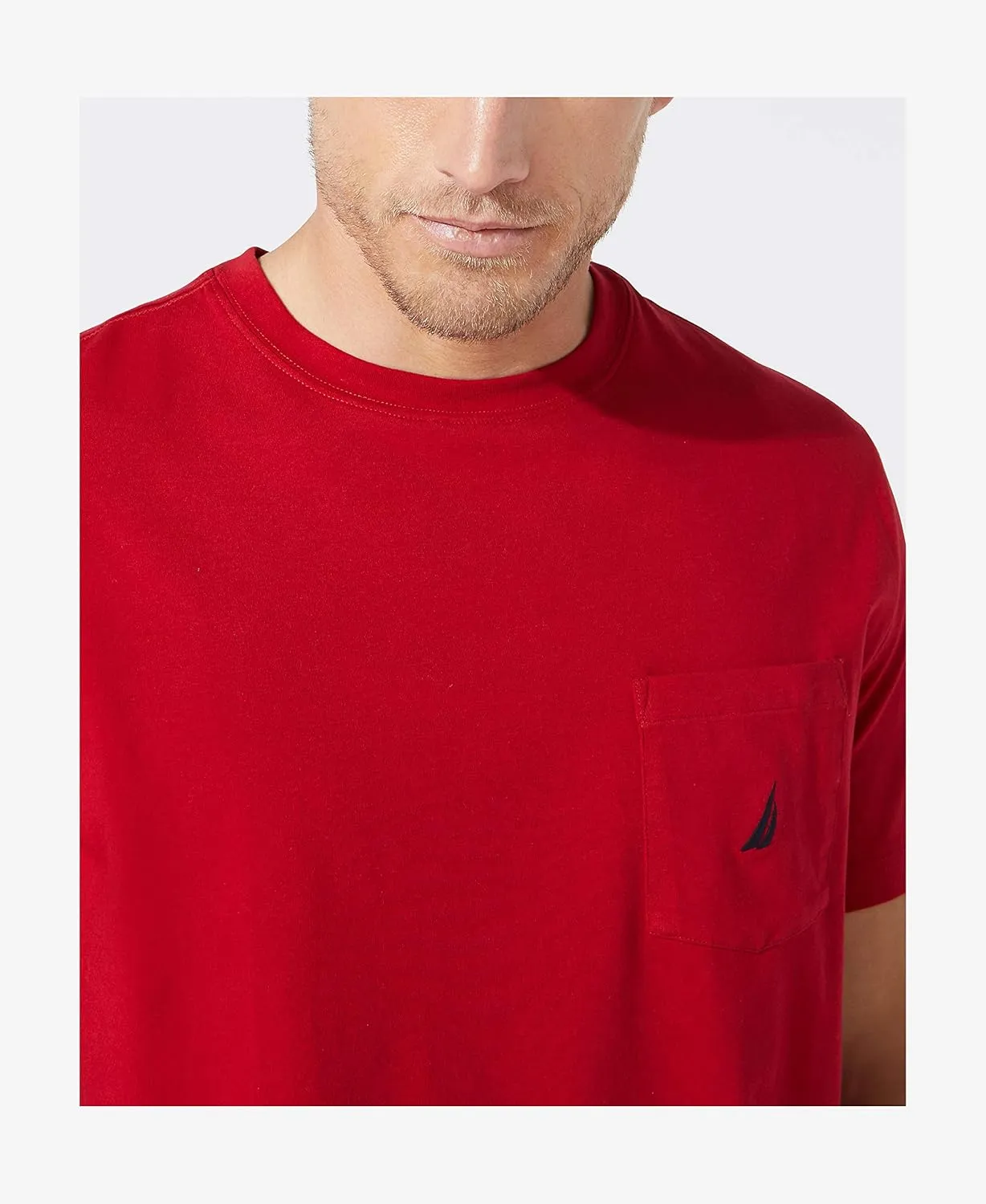 Nautica Men's Solid Crew Neck Short-Sleeve Pocket T-Shirt
