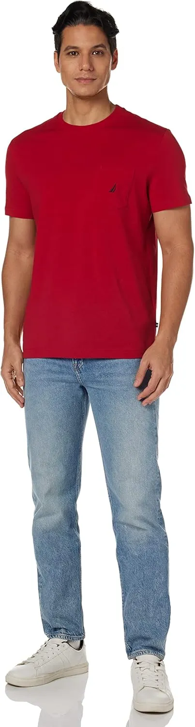 Nautica Men's Solid Crew Neck Short-Sleeve Pocket T-Shirt