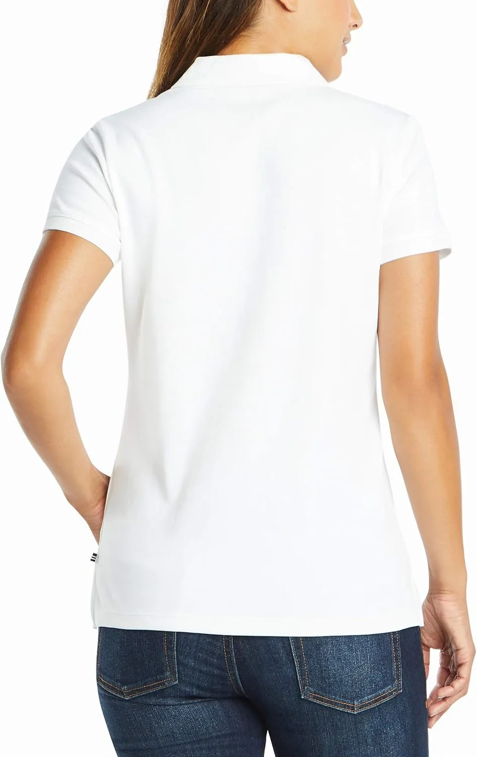 Nautica Women's 3-Button Short Sleeve Breathable 100% Cotton Polo Shirt