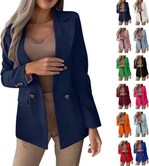 Oversized Blazers for Women Business Casual Long Sleeve Double Breasted Suit Jackets Open Front Lightweight Blazer