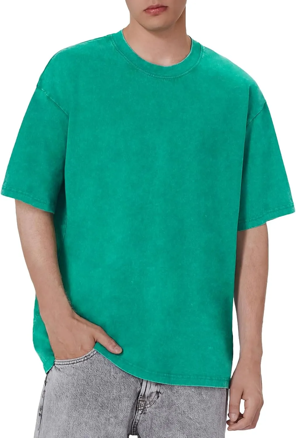 Oversized T-Shirts for Men Heavyweight Cotton Tee Crew Neck Short Sleeve Tops Men's Loose Fit Casual Fashion Shirt
