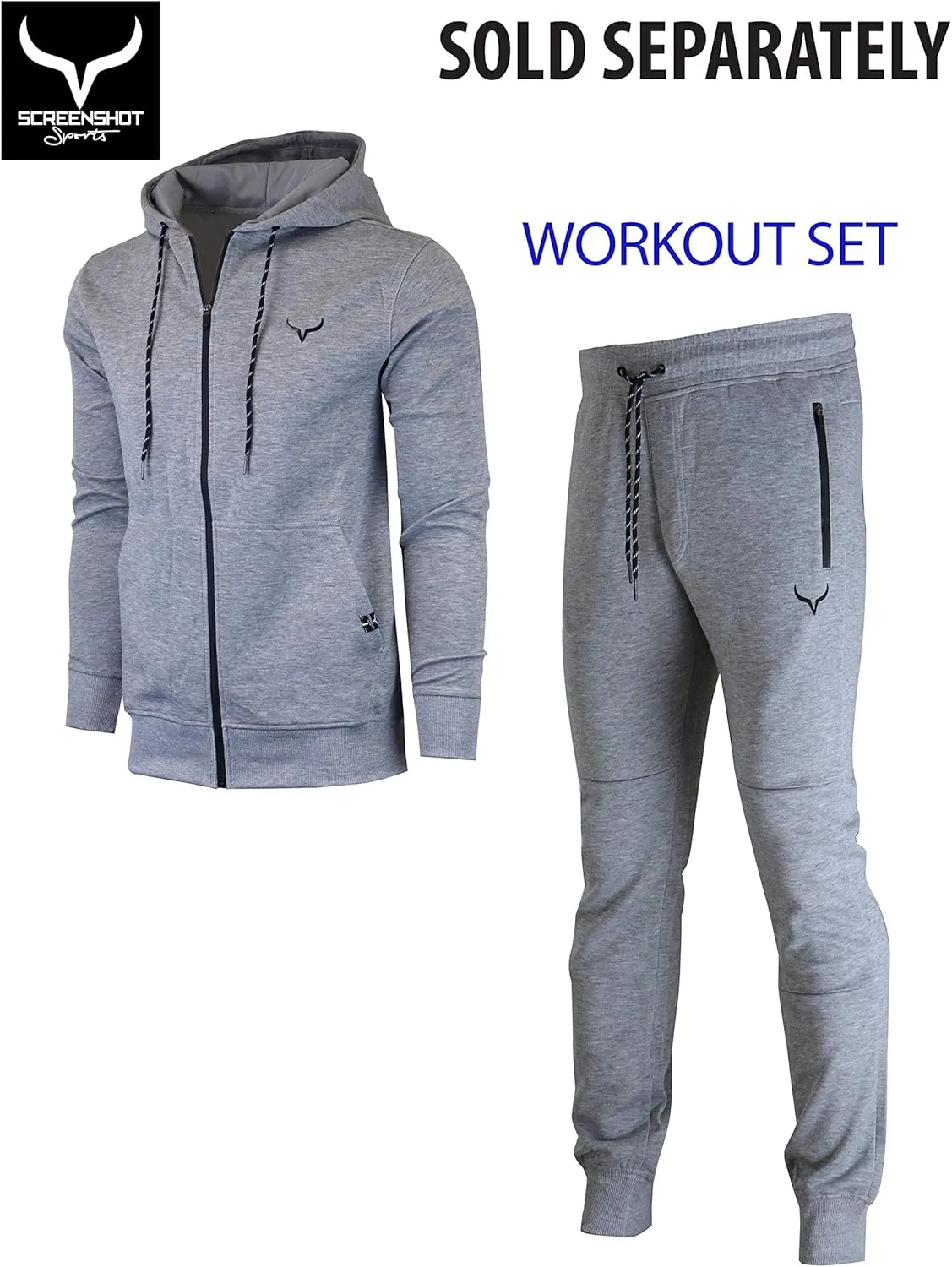 SCREENSHOT Sports Mens Spandex Fleece Athletic Jogger Fitness Workout Gym Sweatpants