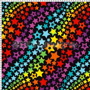 Spandex Rainbow Star Black