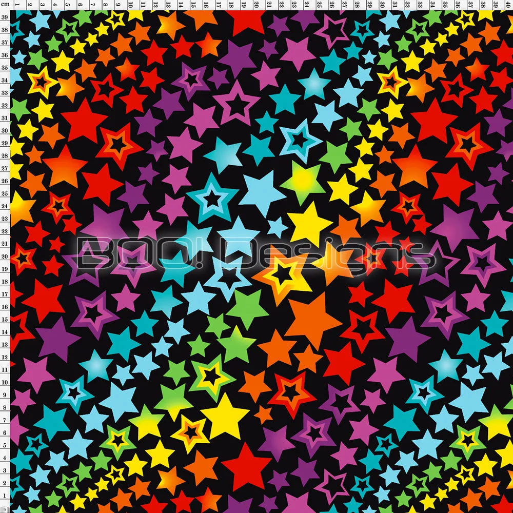 Spandex Rainbow Star Black