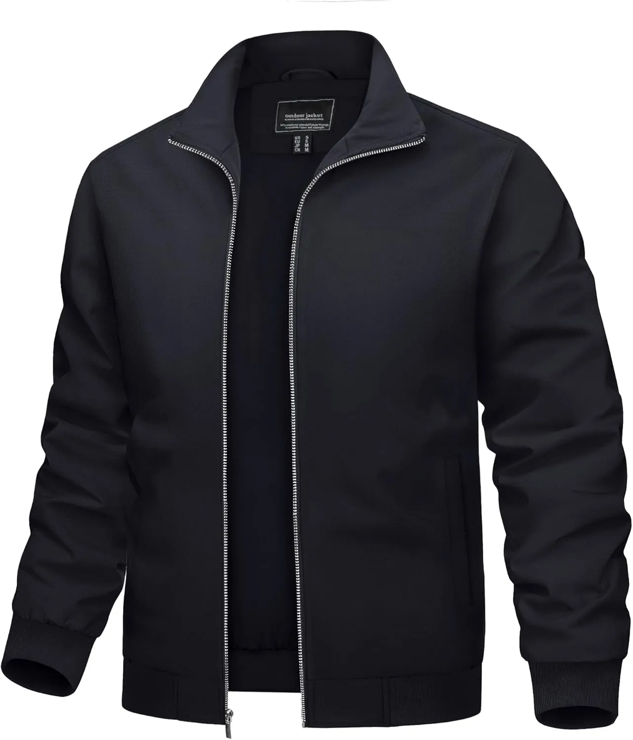 TACVASEN Men's Bomber Jacket Lightweight Casual Windproof Running Spring Windbreaker Sportswear Outerwear