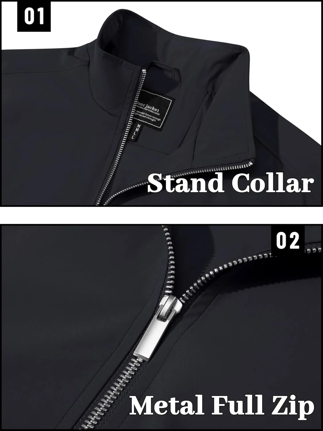 TACVASEN Men's Bomber Jacket Lightweight Casual Windproof Running Spring Windbreaker Sportswear Outerwear