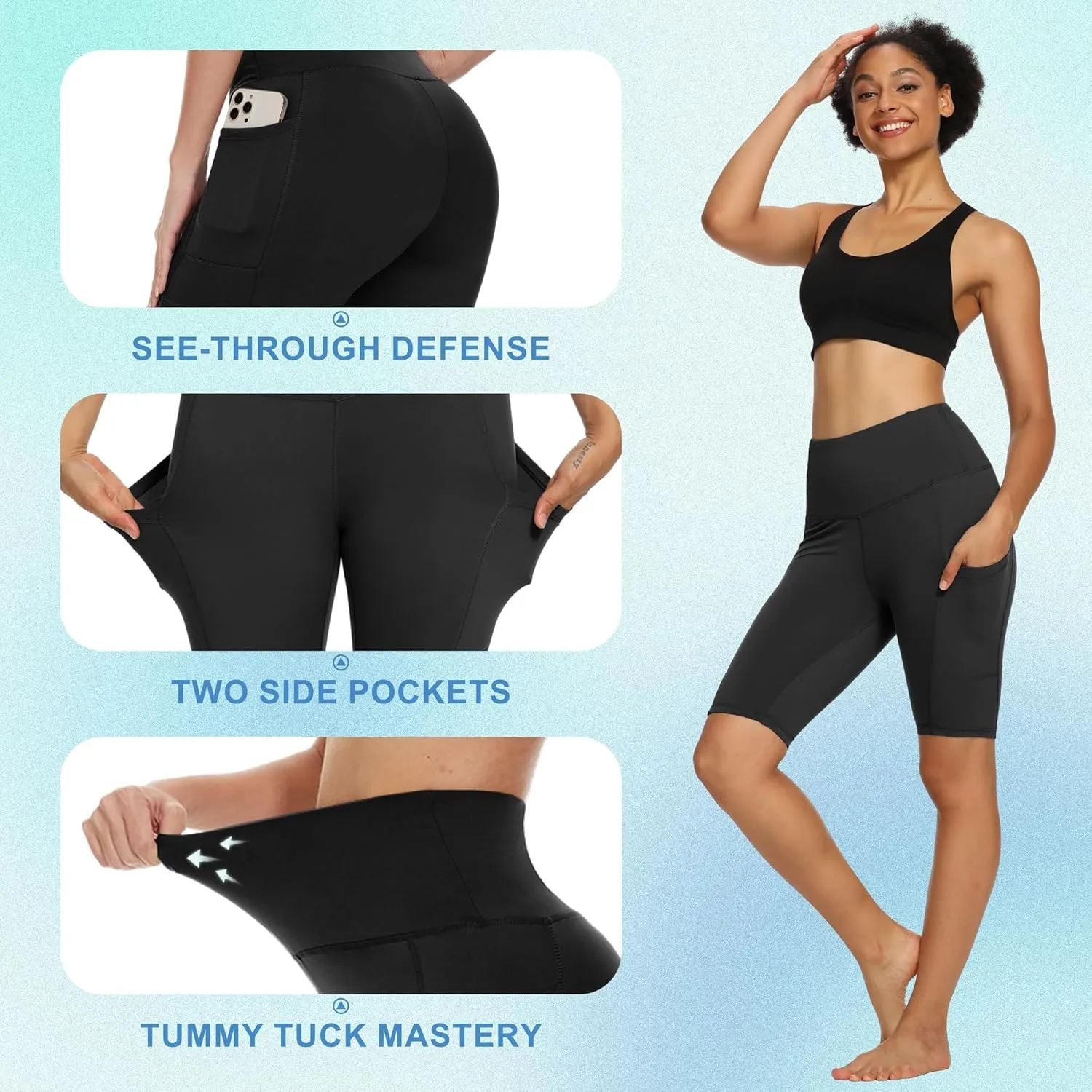 TNNZEET Biker Shorts Women - 8"/5"/3" High Waisted Tummy Control Workout Gym Spandex Booty Yoga Volleyball Shorts