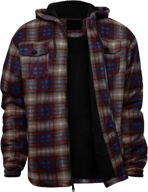 Winter Heavy Warm Sherpa Lined Fleece Plaid Flannel Jacket Men Plus Size S-5XL Big&Tall Mens Coat