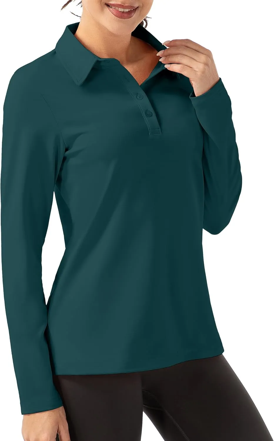 Women Long Sleeve Polo Shirt Golf Sport Top Athletic Sportswear Tennis Activewear
