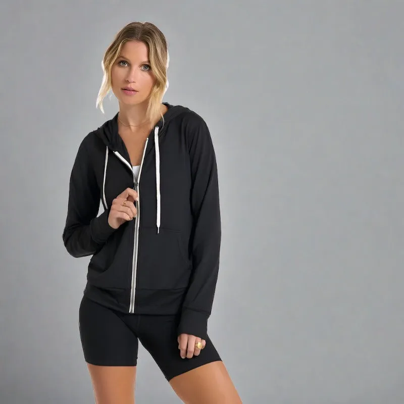Womens Halo Performance Hoodie 2.0 - Black Heather